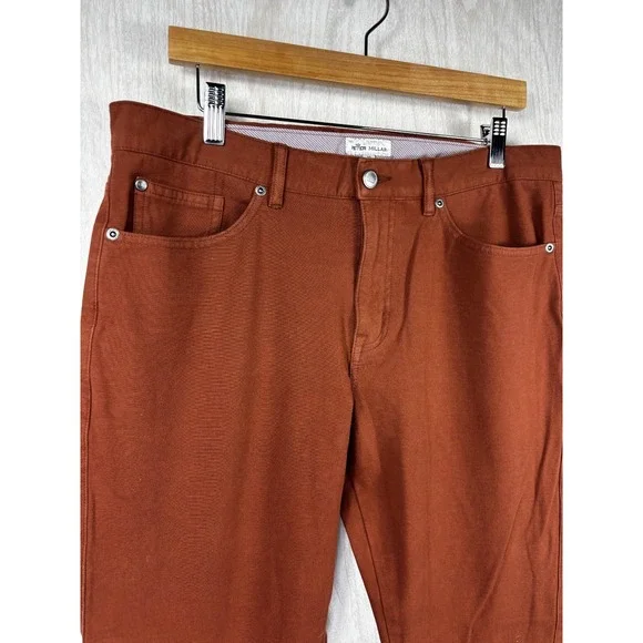Peter Millar Crown Crafted Wayfare 5 Pocket Pants Mens 35x32 Rust‎ Stretch